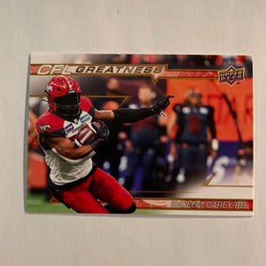 2023 Upper Deck CFL - Canadian Football League - Gold Glossy - CFL Greatness - CG-KC Ka'Deem Carey - Calgary Stampeders