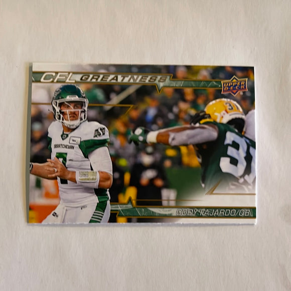 2023 Upper Deck CFL - Canadian Football League - CFL Greatness - Gold Glossy - CG-CF Cody Fajardo - Saskatchewan Roughriders