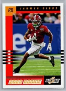 2023 Score Football - 2003 Throwback Rookie - 9 Jahmyr Gibbs - Alabama Crimson Tide