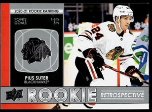 2021-22 Upper Deck Hockey Series One - Rookie Retrospective - RR-11 Pius Suter - Chicago Blackhawks