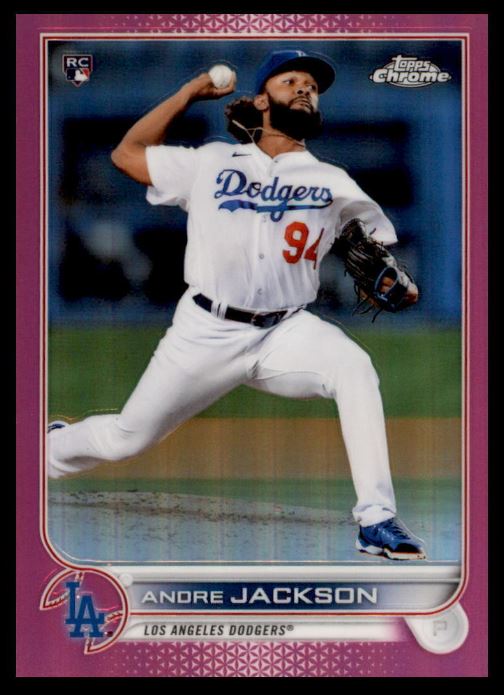 2022 Topps Chrome Baseball - Pink Refractor - 121 Andre Jackson - Los Angeles Dodgers RC