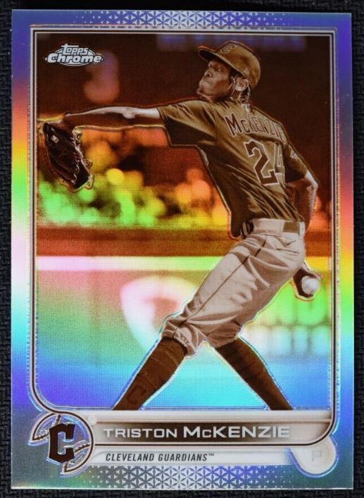 2022 Topps Chrome Baseball - Sepia Refractor - 142 Triston McKenzie - Cleveland Guardians