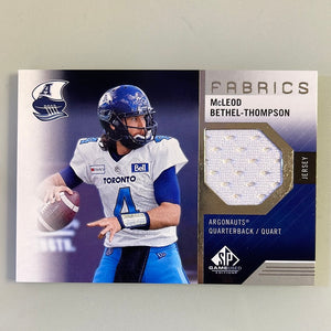 2021 SP Game Used CFL Canadian Football League - Fabrics - MB McLeod Bethel-Thompson - Toronto Argonauts