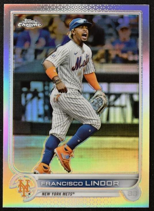 2022 Topps Chrome Baseball - Refractor - 166 Francisco Lindor - New York Mets