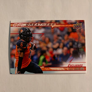 2023 Upper Deck CFL - Canadian Football League - CFL Greatness - Exclusives - #014/100 -CG-TL T.J. Lee - BC Lions