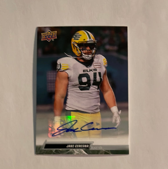 2023 Upper Deck CFL - Canadian Football League - Autograph - 89 Jake Ceresna - Edmonton Elks