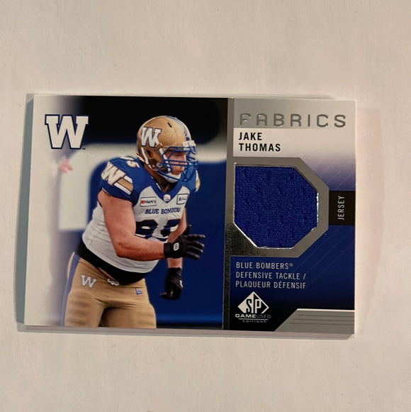 2021 SP Game Used CFL Canadian Football League - Fabrics - JA Jake Thomas - Winnipeg Blue Bombers