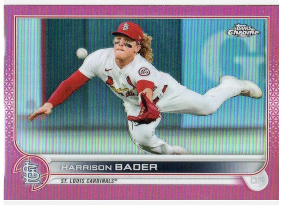 2022 Topps Chrome Baseball - Pink Refractor - 31 Harrison Bader - St. Louis Cardinals