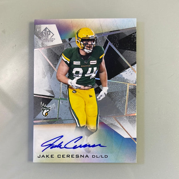 2021 SP Game Used CFL Canadian Football League - Autograph - A-JC Jake Ceresna - Eskimos - D 1:2