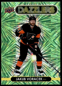 2021-22 Upper Deck Hockey Series One - Dazzlers - Green - DZ-34 Jakub Voracek - Philadelphia Flyers