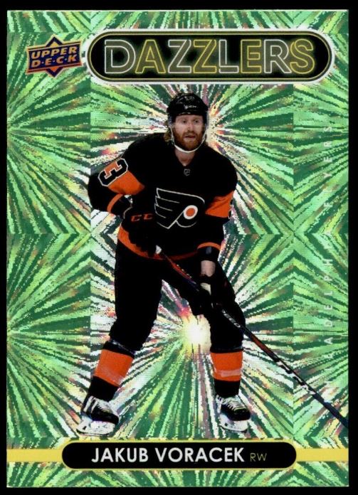 2021-22 Upper Deck Hockey Series One - Dazzlers - Green - DZ-34 Jakub Voracek - Philadelphia Flyers