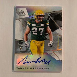 2021 SP Game Used CFL Canadian Football League - Autograph - A-TG Tanner Green - Eskimos - D 1:2