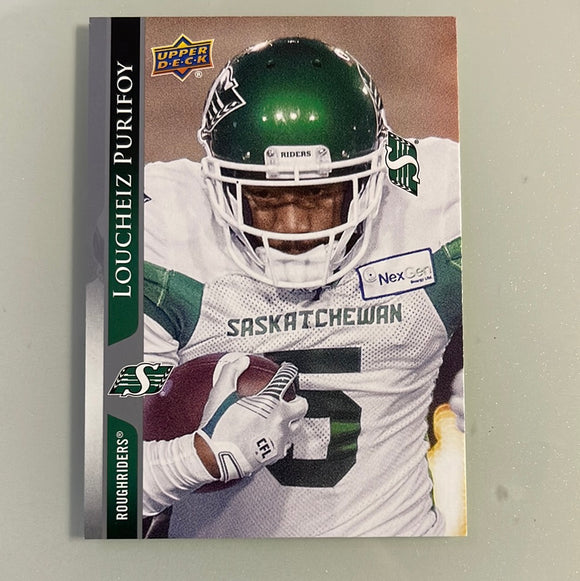 2021 Upper Deck CFL 70 Loucheiz Purifoy - Saskatchewan Roughriders - Blank Back