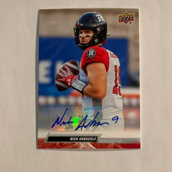 2023 Upper Deck CFL - Canadian Football League - Autograph - 69 Nick Arbuckle - Redblacks - D 1:15