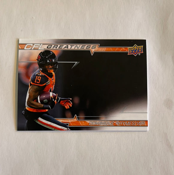 2023 Upper Deck CFL - Canadian Football League - CFL Greatness - CG-DR Dominique Rhymes - BC Lions