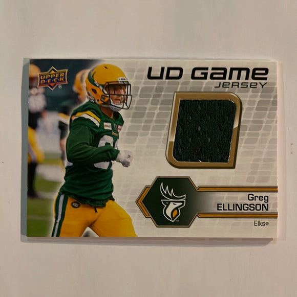 2021 Upper Deck CFL - Jersey - UD-GE Greg Ellingson - Edmonton Eskimos