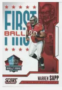 2023 Score Football - Red - First Ballot - 3 Warren Sapp - Tampa Bay Buccaneers