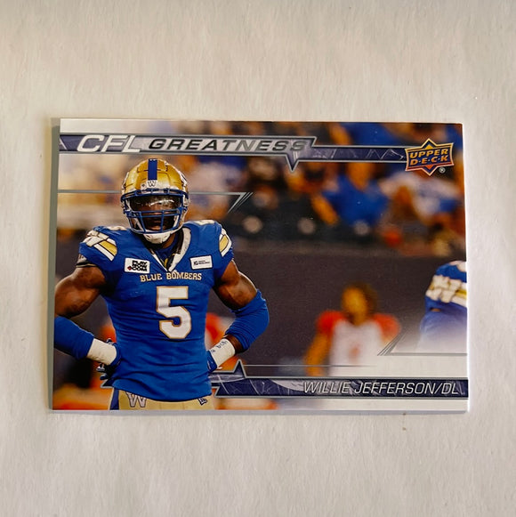 2023 Upper Deck CFL - Canadian Football League - CFL Greatness - CG-WJ Willie Jefferson - Winnipeg Blue Bombers