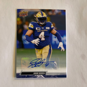 2023 Upper Deck CFL - Canadian Football League - Autograph - 13 Adam Bighill - Blue Bombers - E 1:7