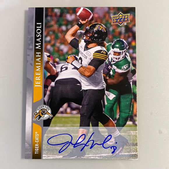 2021 Upper Deck CFL - 36 Jeremiah Masoli - Tiger Cats - E 1:11 - Autograph