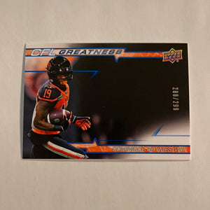 2023 Upper Deck CFL - Canadian Football League - CFL Greatness -Blue - #288/299 -CG-DR Dominique Rhymes - BC Lions