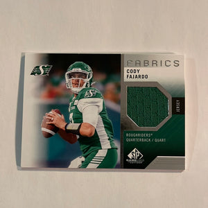 2021 SP Game Used CFL Canadian Football League - Fabrics - CF Cody Fajardo - Saskatchewan Roughriders