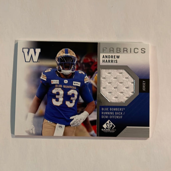 2021 SP Game Used CFL Canadian Football League - Fabrics - AH Andrew Harris - Winnipeg Blue Bombers