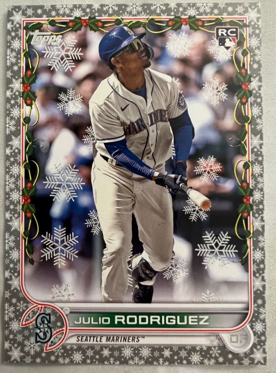 2022 Topps Baseball Holiday - Metalic - HW44 Julio Rodriguez - Seattle Mariners RC