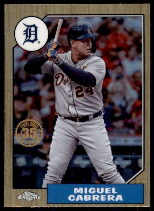 2022 Topps Chrome Baseball -1987 Refractor - 87BC-3 Miguel Cabrera - Detroit Tigers