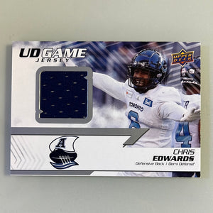 2022 Upper Deck CFL Canadian Football League - UD Game Jersey - UD-CE Chris Edwards - Toronto Argonauts