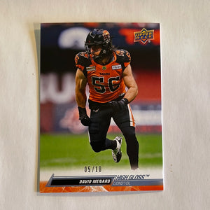 2023 Upper Deck CFL - Canadian Football League - High Gloss #05/10 - 78 David Menard - BC Lions