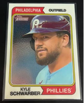 2023 Topps Heritage Baseball - Base Chrome #/299 - 174 Kyle Schwarber - Philadelphia Phillies