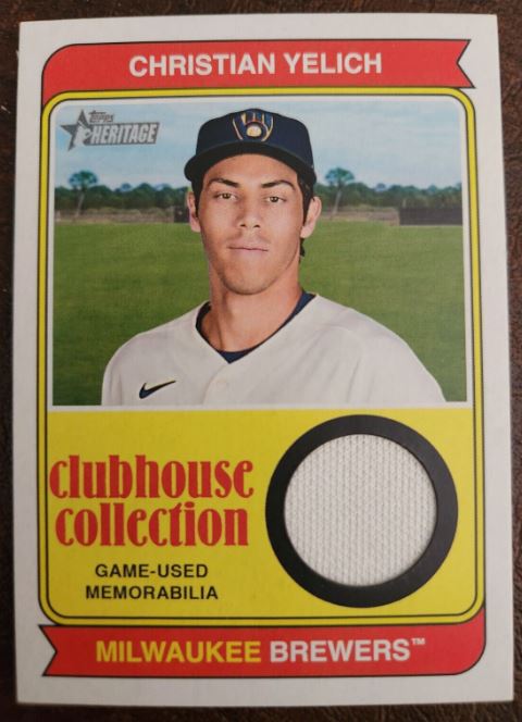 2023 Topps Heritage Baseball - Clubhouse Collection Relics - CCR-CY Christian Yelich - Milwaukee Brewers