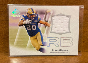 2023 Upper Deck SP Game Used CFL Canadian Football League - Jerseys Set - CFL-BO Brady Oliveira – Winnipeg Blue Bombers