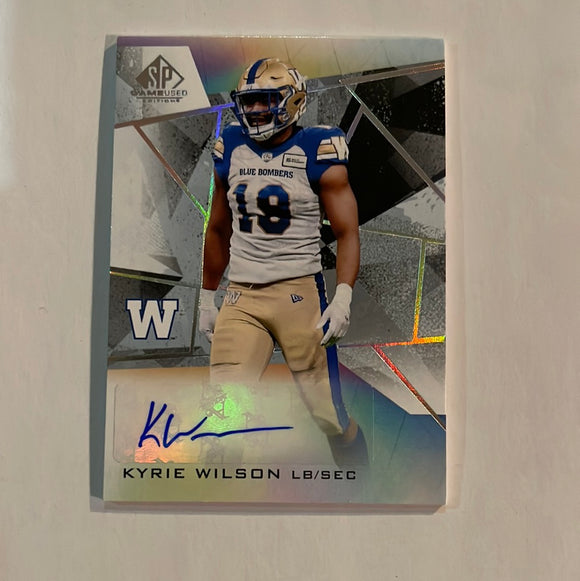 2021 SP Game Used CFL Canadian Football League - Autograph - A-KW Kyrie Wilson - Blue Bombers - D 1:2