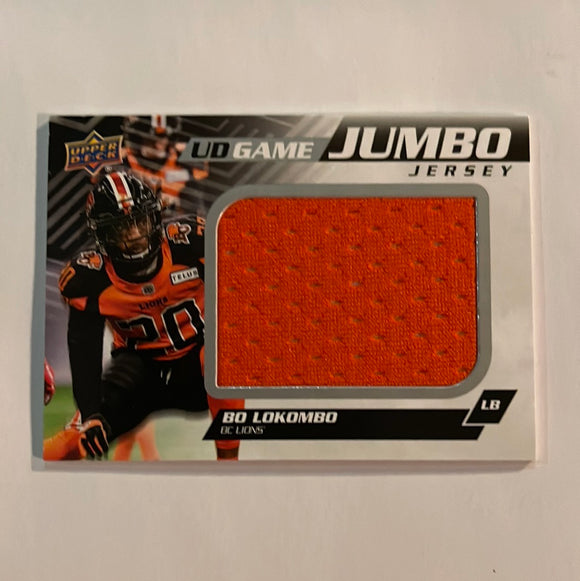 2022 Upper Deck CFL - Jumbo Jersey - JJ-BL Bo Lokombo - BC Lions