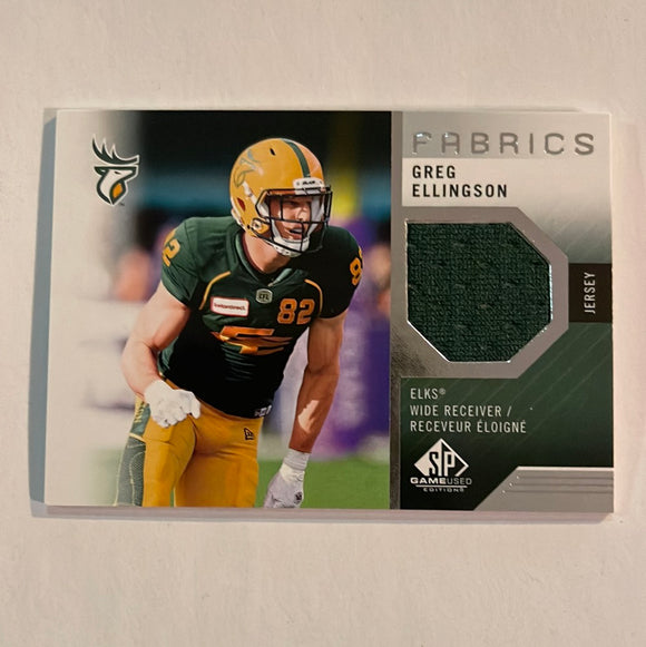 2021 SP Game Used CFL Canadian Football League - Fabrics - GE Greg Ellingson - Edmonton Eskimos