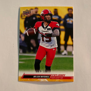 2023 Upper Deck CFL - Canadian Football League -Exclusives - #009/100 - 91 Bo Levi Mitchell - Hamilton Tiger Cats