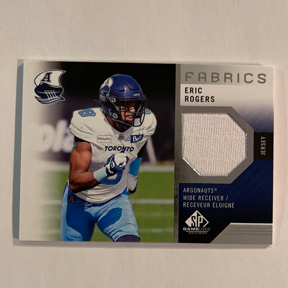 2021 SP Game Used CFL Canadian Football League - Fabrics - ER Eric Rogers - Toronto Argonauts