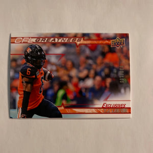 2023 Upper Deck CFL - Canadian Football League - CFL Greatness - Exclusives - #030/100 -CG-TL T.J. Lee - BC Lions