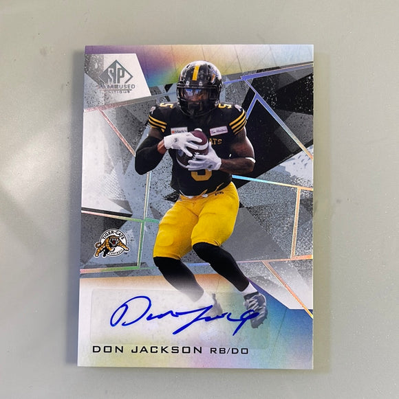 2021 SP Game Used CFL Canadian Football League - Autograph - A-DJ Don Jackson - Tiger Cats - D 1:2