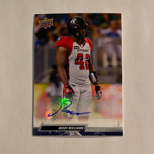 2023 Upper Deck CFL - Canadian Football League - Autograph - 61 Avery Williams - Ottawa Redblacks