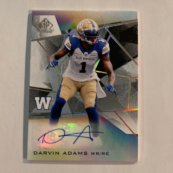 2021 SP Game Used CFL Canadian Football League - Autograph - A-AD Darvin Adams - Blue Bombers - E 1:3