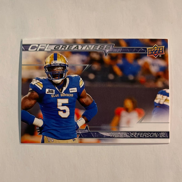 2023 Upper Deck CFL - Canadian Football League - CG-WJ Willie Jefferson - Winnipeg Blue Bombers