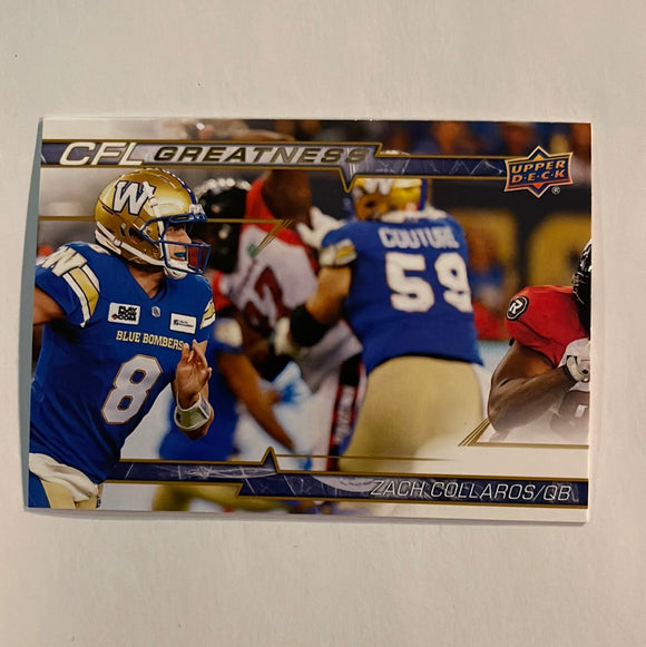 2023 Upper Deck CFL - Canadian Football League - CFL Greatness - Gold Glossy - CG-ZC Zach Callaros - Winnipeg Blue Bombers