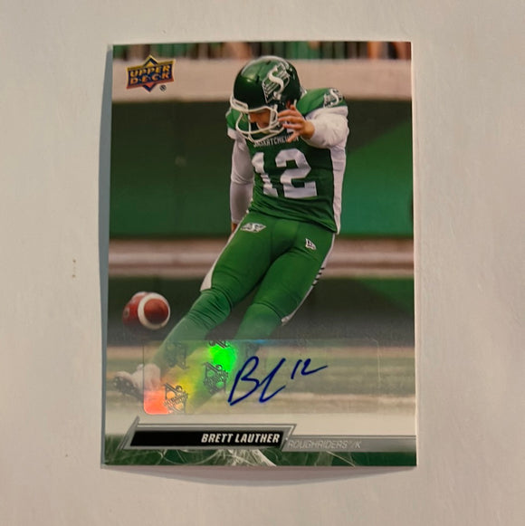 2023 Upper Deck CFL - Canadian Football League -Autograph - 3 Brett Lauther - Roughriders - E 1:7