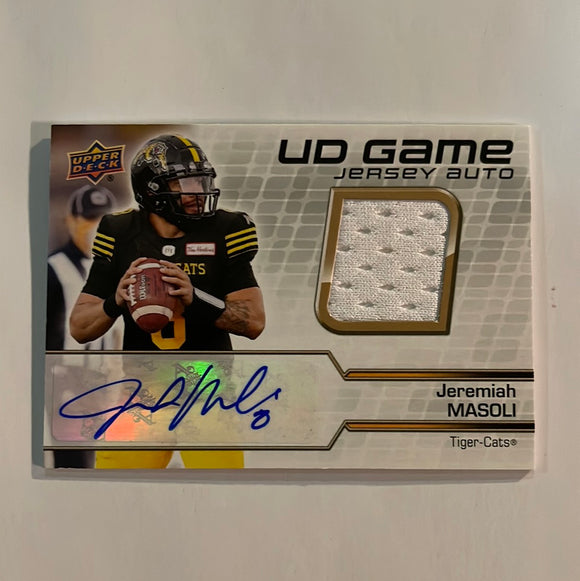 2021 Upper Deck CFL - Jersey Auto - UDA-JM Jeremiah Masoli - Hamilton Tiger Cats