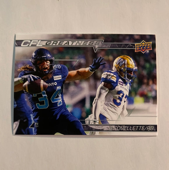 2023 Upper Deck CFL - Canadian Football League - CFL Greatness - CG-AO A.J. Ouellette - Toronto Argonauts