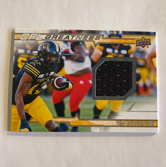 2023 Upper Deck CFL - Canadian Football League - CFL Greatness - Game Jersey -CG-TW Tim White - Hamilton Tiger Cats