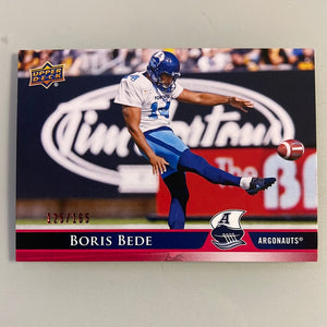 2021 Upper Deck CFL 71 Boris Bede - Toronto Argonauts - Red 125/165